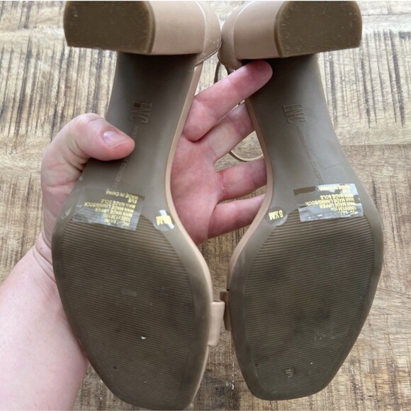 INC Lexini Block Heel Beige Ankle Strap Buckle Sandal Shoes Women's Size 8.5 - Picture 8 of 8